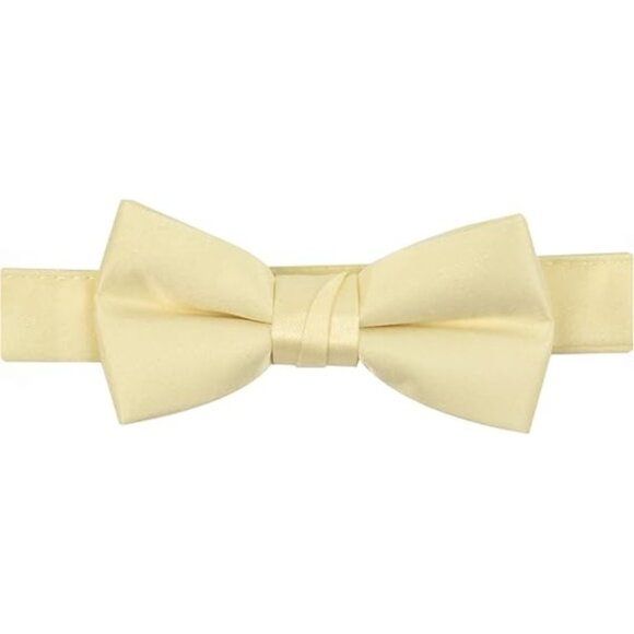 HOLD'EM Bow Tie Boys and Baby Satin Solid Color Adjustable Pre-tied - Banana - Picture 1 of 7